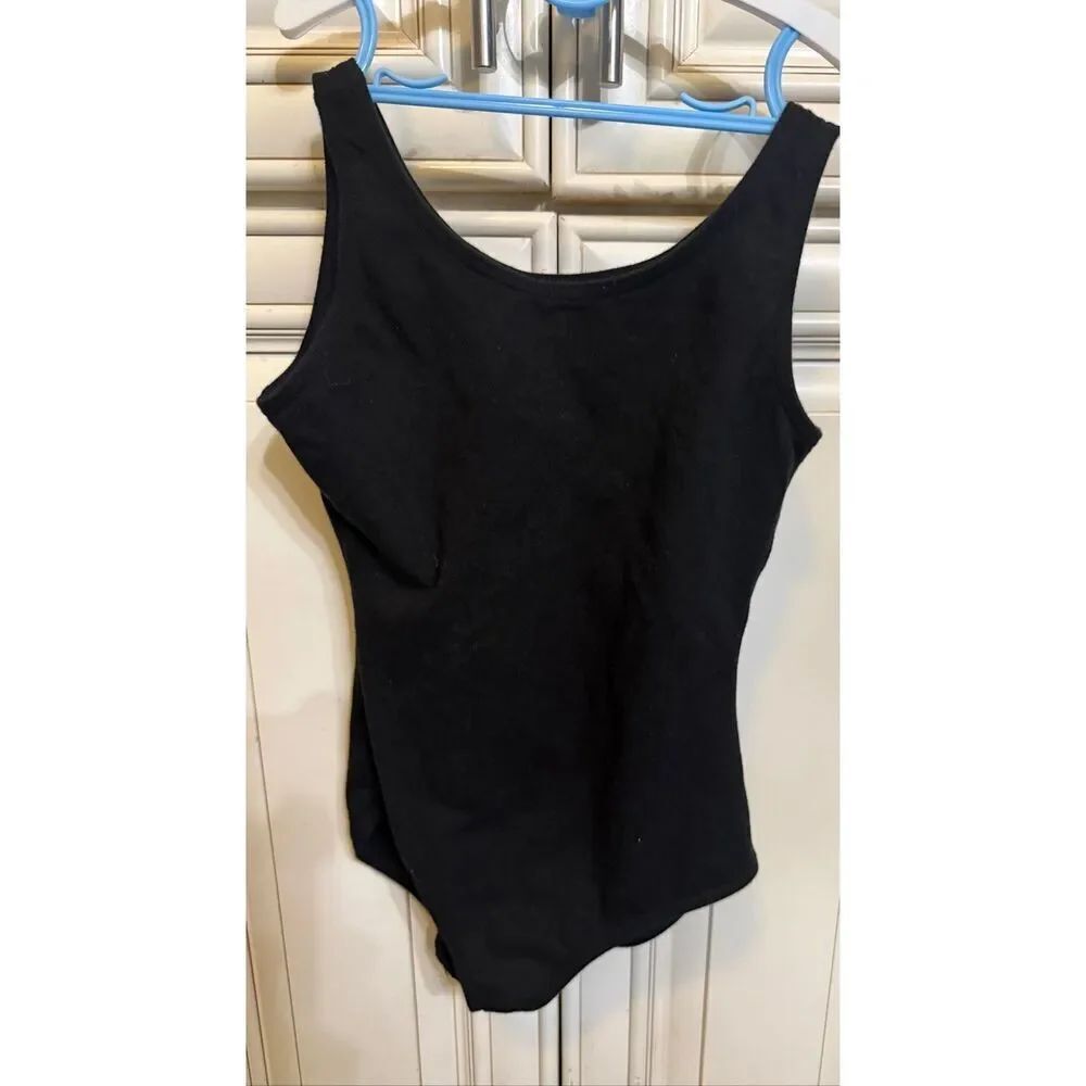 Capezio Girls Scoop Neck Sleeveless Tank Leotard One-Piece Black Size Large